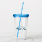 Verre En Acrylique simple lettre initiale monogramme ajouter votre no (Dos)