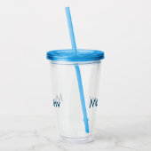 Verre En Acrylique simple lettre initiale monogramme ajouter votre no (Gauche)