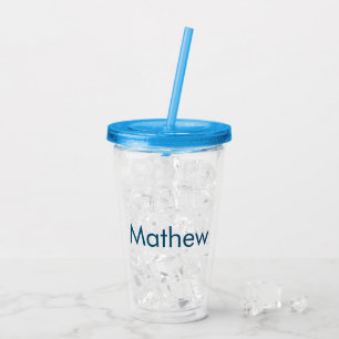 Verre En Acrylique simple lettre initiale monogramme ajouter votre no