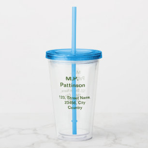 Verre En Acrylique Simple minimal vert ajoutez votre texte nom photo