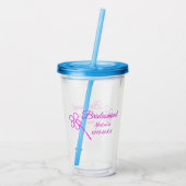 Verre En Acrylique Simple minimum rose bridesmaid ajouter le nom de l (Dos)