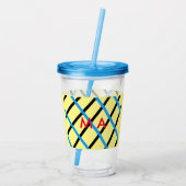 Verre En Acrylique Simple monogramme ajouter votre nom lettre man min (Dos)