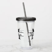 Verre En Acrylique Simple monogramme personnalisé (Gauche)