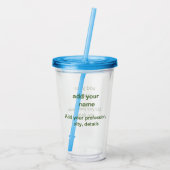 Verre En Acrylique Simple vert minimal ajouter votre nom de texte pho (Dos)