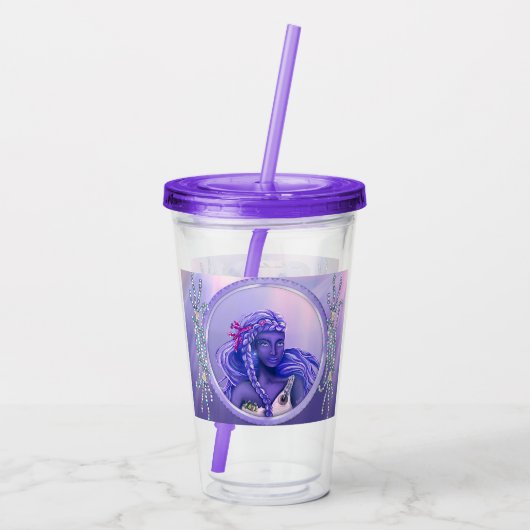 Verre En Acrylique Sirène de mer violette (Dos)