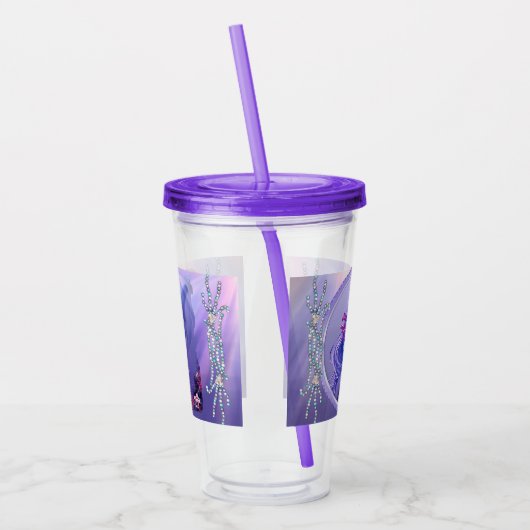 Verre En Acrylique Sirène de mer violette (Gauche)