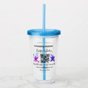Verre En Acrylique Site web mariage minimal simple Q R code ajouter n