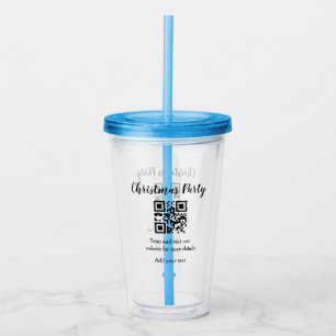 Verre En Acrylique Site web simple pour fête de Noël code-barres QR a
