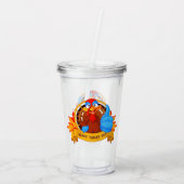 Verre En Acrylique SlipperyJoe's fun cartoon-style Thanksgiving desig (Dos)