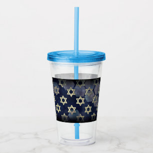 Verre En Acrylique SlipperyJoe's Happy Hanoukka multiple Star de Davi