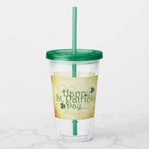 Verre En Acrylique SlipperyJoe's Happy St. Patrick's Day holiday Iris