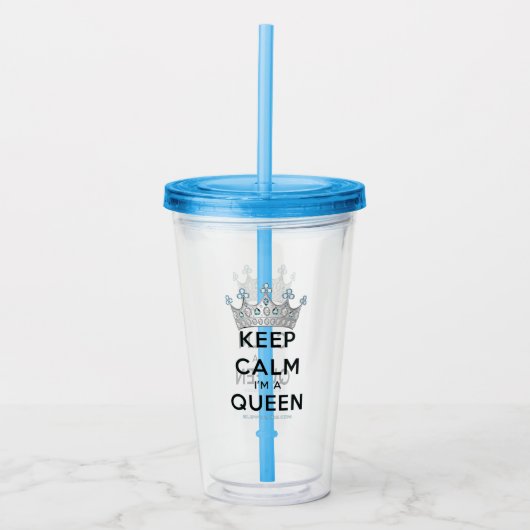 Verre En Acrylique SlipperyJoe's Keep Calm Queen couronne joyaux a (Devant)