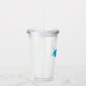 Verre En Acrylique Sous l'Océan Mer Aquarelle rouge Poisson bleu (Droite)