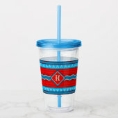 Verre En Acrylique Southwest River Canyon Red Turquoise Monogram (Devant)