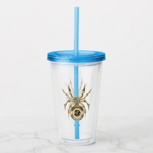 Verre En Acrylique Spider Steampunk sur Arrière - plan pourpre