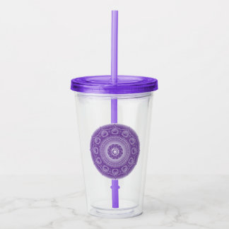 Verre En Acrylique Spirit Dodecahedron Purple Mandala Tumbler