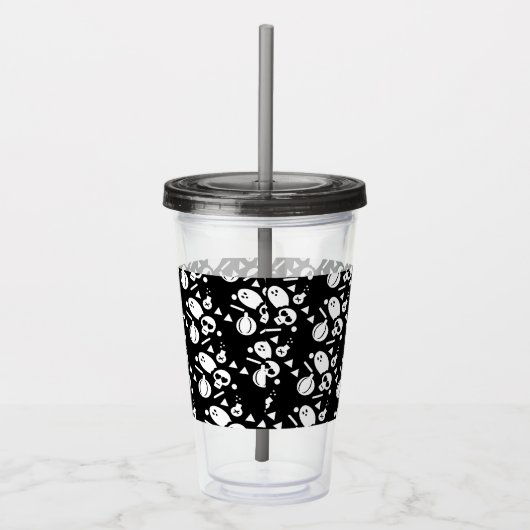 Verre En Acrylique Squelette Citrouille de crâne Script acrylique mon (Droite)