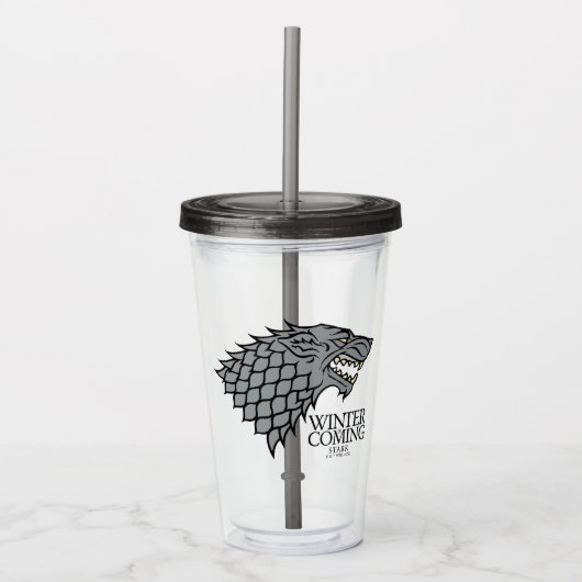 Verre En Acrylique Stark Sigil - L'Hiver Arrive (Devant)