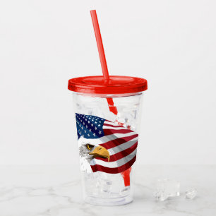 Verre En Acrylique Stars et rayures patriotiques Paruline acrylique