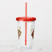 Verre En Acrylique Steampunk Coeur Anatomique rubis et engrenages (Droite)