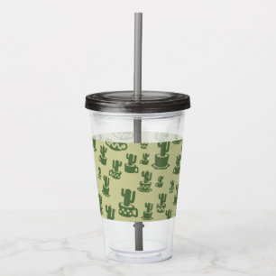 Verre En Acrylique Succulent cactus silhouette in cups and pots