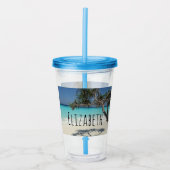 Verre En Acrylique Sunny Tropical Beach Ocean Paradise (Devant)