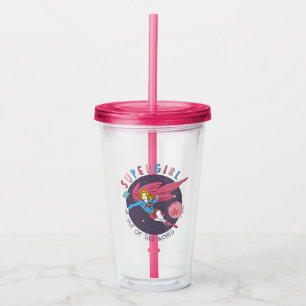 Verre En Acrylique Supergirl hors de ce monde Retro Graphisme