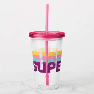Verre En Acrylique Supergirl Retro Colorshift Graphic