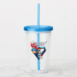 Verre En Acrylique Superman & Krypto Soar