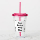 Verre En Acrylique Swag Custom 16oz, Fuchsia Pink Acrylique Tumbler (Devant)