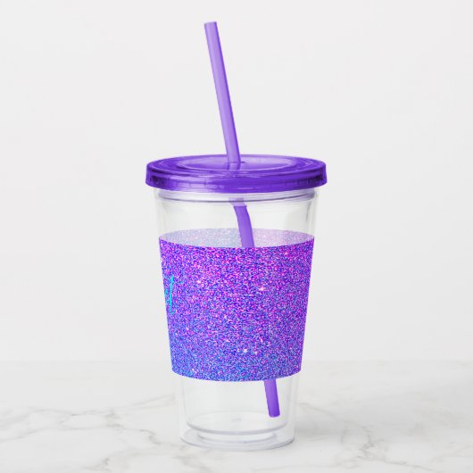 Verre En Acrylique Sweet 16 Parties scintillant d'anniversaire violet (Gauche)