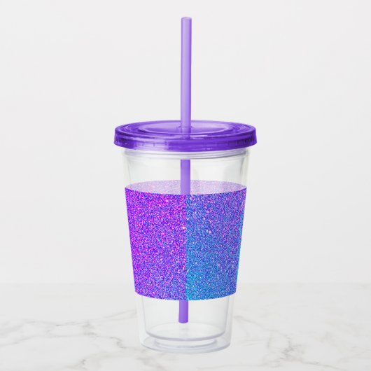 Verre En Acrylique Sweet 16 Parties scintillant d'anniversaire violet (Droite)