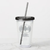 Verre En Acrylique Symbole Batman | Logo noir et blanc (Dos)