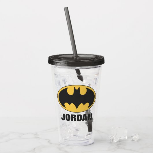 Verre En Acrylique Symbole Batman | Logo ovale (Devant glace)
