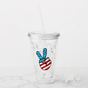 Verre En Acrylique Symbole de paix du drapeau américain
