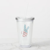 Verre En Acrylique Symbole de paix du drapeau américain (Dos)