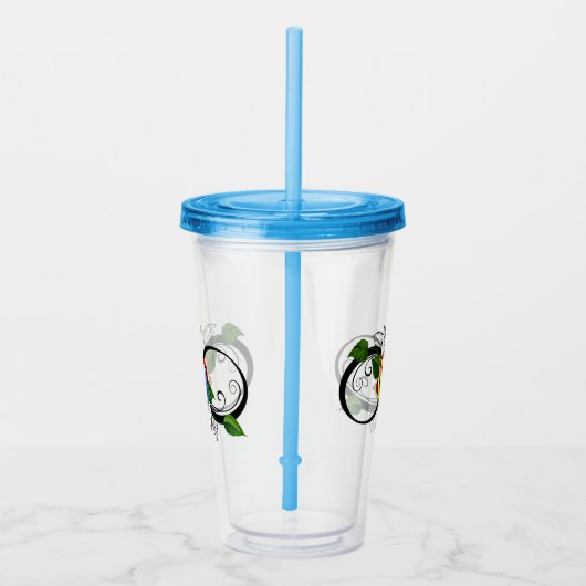 Verre En Acrylique Symbole d'infini avec Rose arc-en-ciel (Droite)