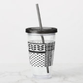 Verre En Acrylique Symbole Keffiyeh de la Palestine Motif de résistan (Gauche)
