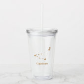 Verre En Acrylique Symbole moderne Zodiac Capricorne d'or | Élément T (Devant)