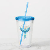 Verre En Acrylique Symbole Polygonal Or Caduceus (Dos)