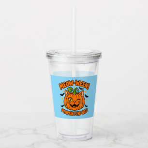 Verre En Acrylique T-shirt Halloween Chat Mignon Citrouille Parfait M