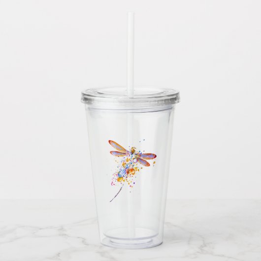 Verre En Acrylique Tache de libellule (Devant)