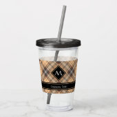 Verre En Acrylique Tartan beige et Brown (Dos)