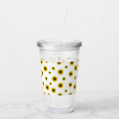 Verre En Acrylique Tasse en acrylique à motif tournesol blanc personn (Dos)