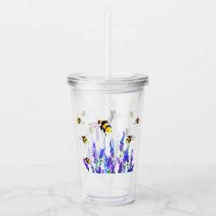 Verre En Acrylique Tasse en acrylique avec abeilles volantes