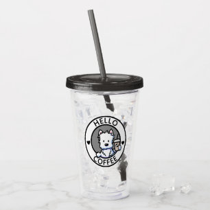 Verre En Acrylique Tasse en acrylique KiniArt Coffee Lover Westie
