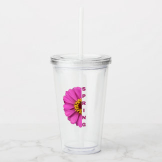 Verre En Acrylique Tasse florale de printemps | Tasse en acrylique de