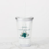 Verre En Acrylique Teal & Aqua Roses Elegant Maid of Honor Wedding (Devant)