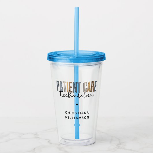 Verre En Acrylique Technicien en soins aux patients sur mesure Cadeau (Devant)