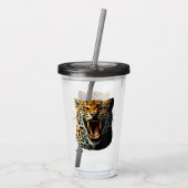 Verre En Acrylique Tête d'attaque du léopard (Dos)